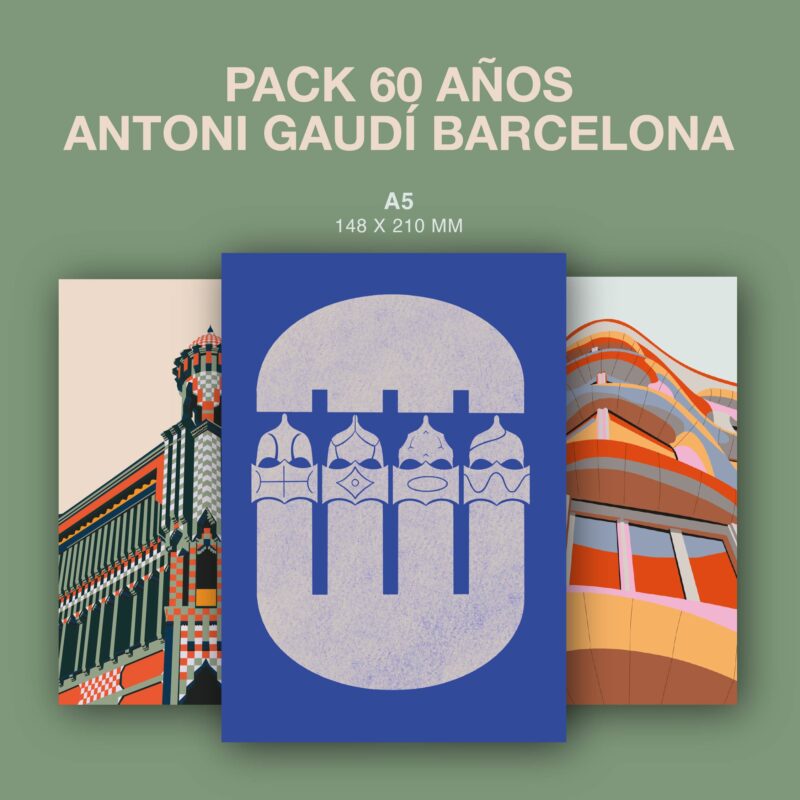 Pack de libretas A5/A6 - 60 años Antoni Gaudí Barcelona
